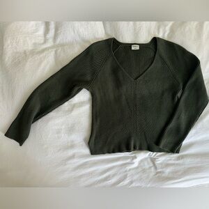 Abercrombie and Fitch Green Ribbed Sweater